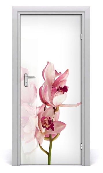 Adesivo per porta interna Orchidea rosa 75x205 cm