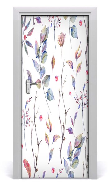 Adesivo per porta Foglie di eucalipto 75x205 cm