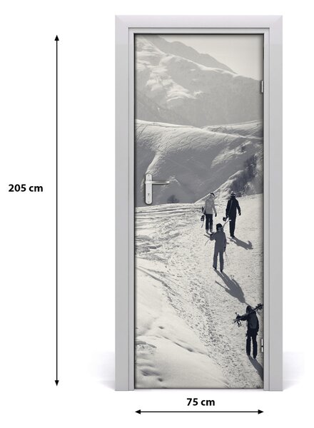 Adesivo per porta Sciatori 75x205 cm