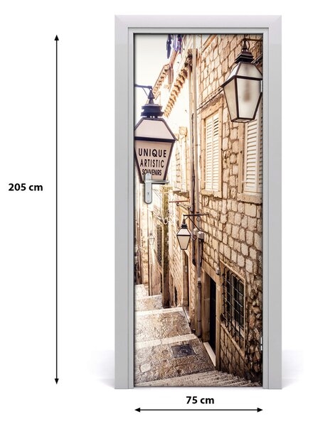 Rivestimento Per Porta Old Town Street 75x205 cm