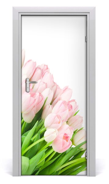 Sticker porta Tulipani rosa 75x205 cm