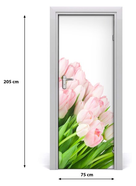 Sticker porta Tulipani rosa 75x205 cm