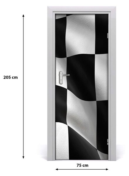 Adesivo per porta interna Bandiera del traguardo per la casa 75x205 cm