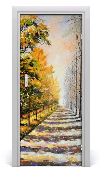 Sticker porta Inverno e autunno 75x205 cm