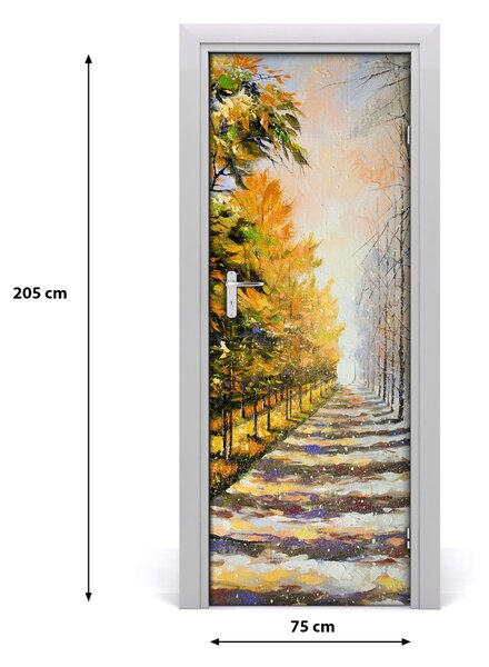 Sticker porta Inverno e autunno 75x205 cm