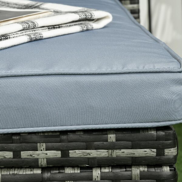 VivaGarden Salotto da Giardino con Divano Chaise Longue e Tavolino con Cuscini in Rattan PE colore Grigio