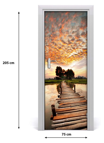 Adesivo per porta Ponte di Legno 75x205 cm