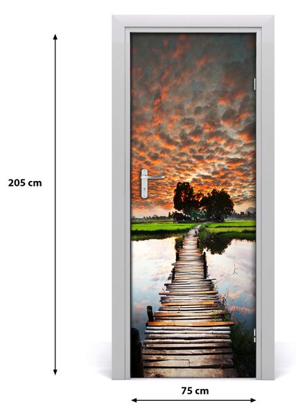 Poster adesivo per porta Ponte di Legno 75x205 cm