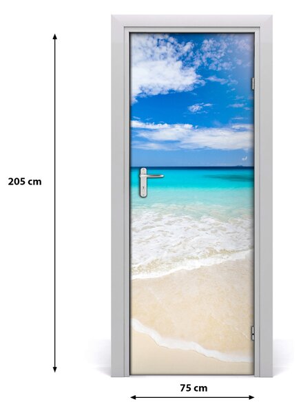 Adesivo per porta Spiaggia tropicale 75x205 cm