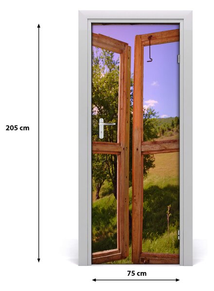 Adesivo per porta interna Paesaggio fuori dalla finestra 75x205 cm