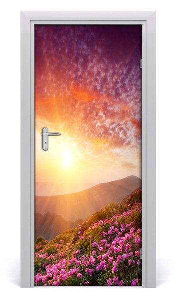 Poster adesivo per porta Spring in montagna 75x205 cm