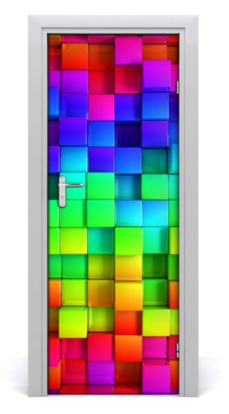 Adesivo per porta Scatole colorate 75x205 cm