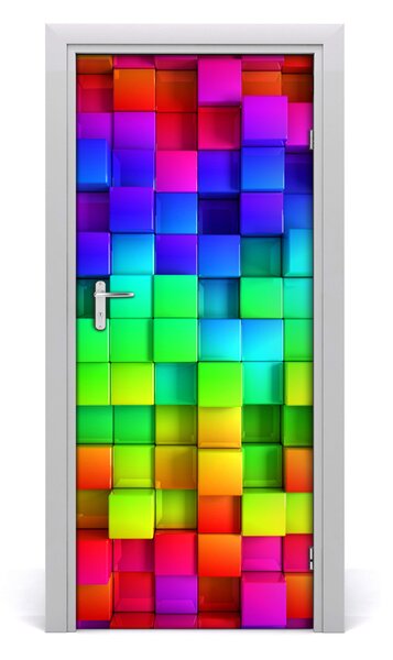 Adesivo per porta Scatole colorate 75x205 cm