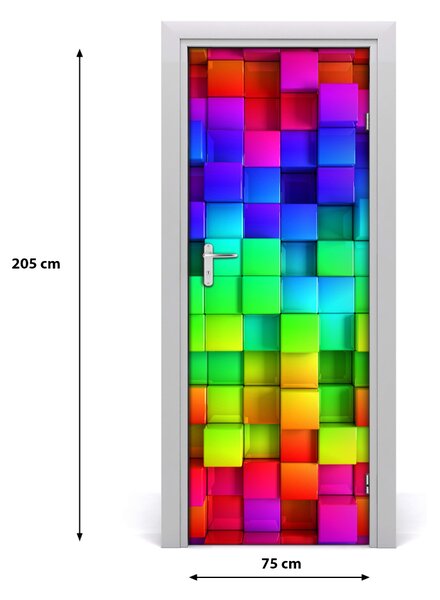 Adesivo per porta Scatole colorate 75x205 cm