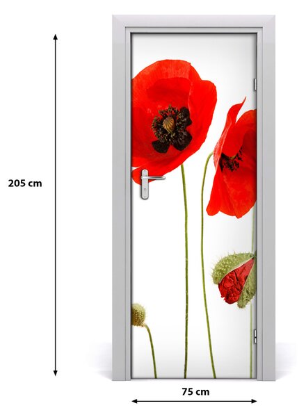 Adesivo per porta Poppies da campo 75x205 cm