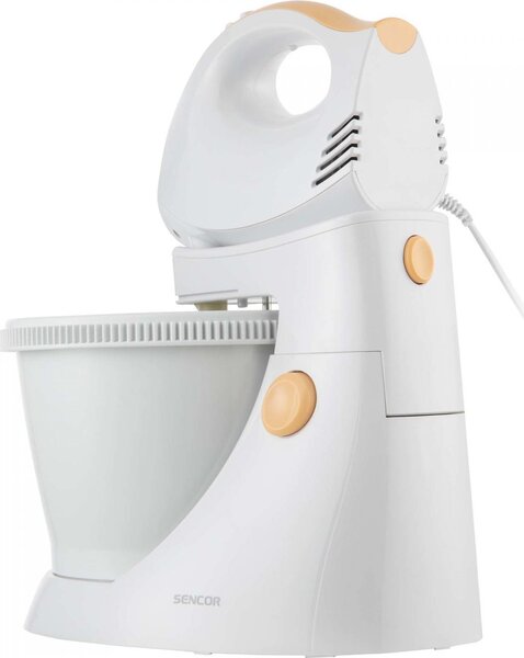 SENCOR Sbattitore Elettrico con Ciotola Potenza 500W con Fruste e Turbo colore Bianco/Giallo - SHM 5330 EUE3