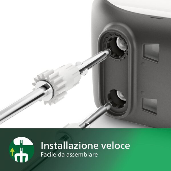 Philips Sbattitore elettrico Mixer 5 Velocit + Turbo Potenza 450 W colore Bianco - HR3740/00 Viva Collection