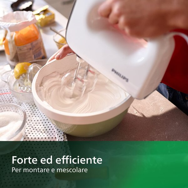 Philips Sbattitore elettrico Mixer 5 Velocit + Turbo Potenza 450 W colore Bianco - HR3740/00 Viva Collection