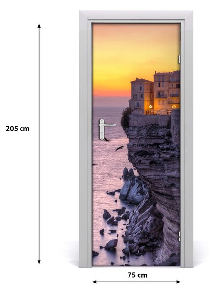 Adesivo per porta Case sulla scogliera 75x205 cm