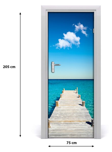 Adesivo per porta interna Molo di legno 75x205 cm