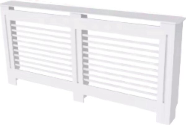 Copriradiatore Tavien - 172x92 cm - Pannelli orizzontali in MDF - Elegante - Bianco