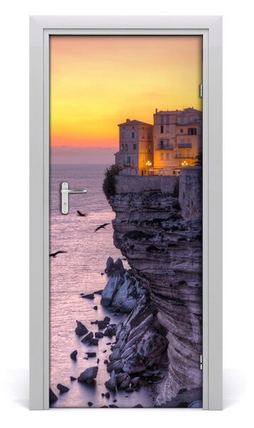 Adesivo per porta Case sulla scogliera 75x205 cm