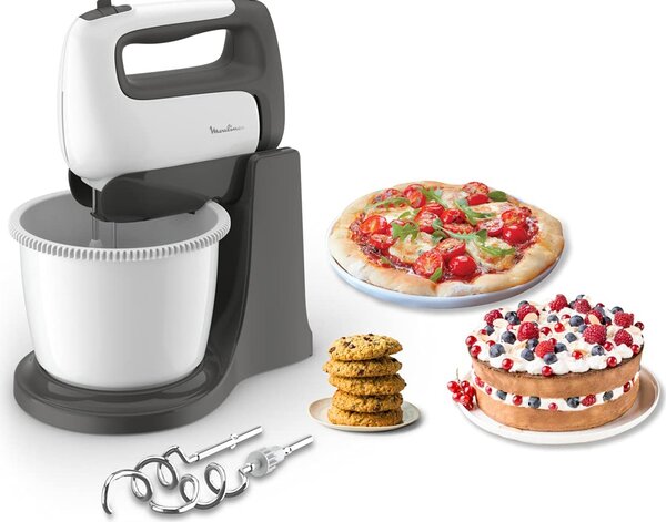 Moulinex Sbattitore elettrico Mixer con Ciotola Potenza 500 watt colore Bianco Grigio - HM4641 HMX Prep'Mix
