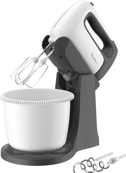 Moulinex Sbattitore elettrico Mixer con Ciotola Potenza 500 watt colore Bianco Grigio - HM4641 HMX Prep'Mix