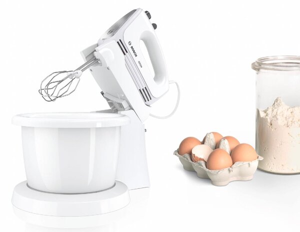 Bosch Sbattitore elettrico Mixer con Ciotola Potenza 400 Watt 4 Velocit + Funzione Turbo colore Bianco - MFQ2600X CleverMixx