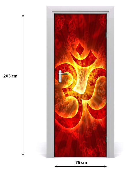 Adesivo per porta Il segno ardente dell'OM 75x205 cm