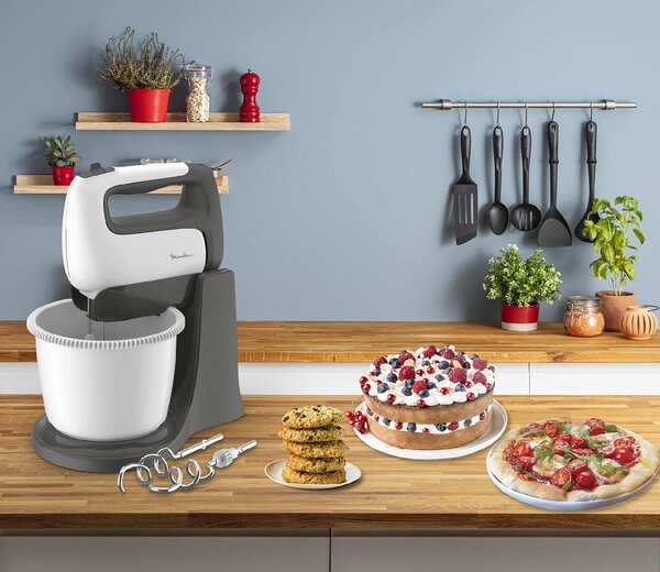 Moulinex Sbattitore elettrico Mixer con Ciotola Potenza 500 watt colore Bianco Grigio - HM4641 HMX Prep'Mix