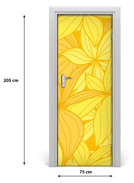 Adesivo per porta Fiori gialli 75x205 cm