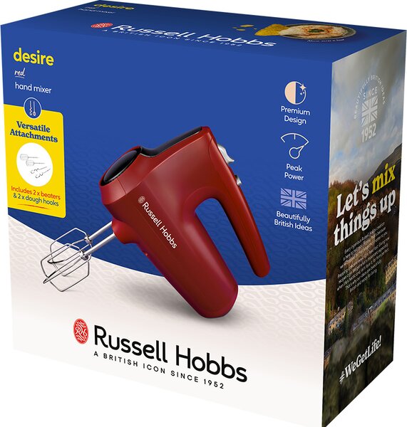 Russell Hobbs Sbattitore Elettrico Mixer Potenza 185 Watt 5 Velocit Variabili colore Rosso - 27150-56