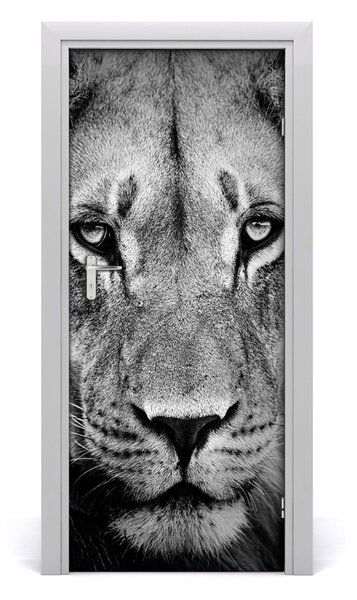Adesivo per porta Ritratto di un leone 75x205 cm