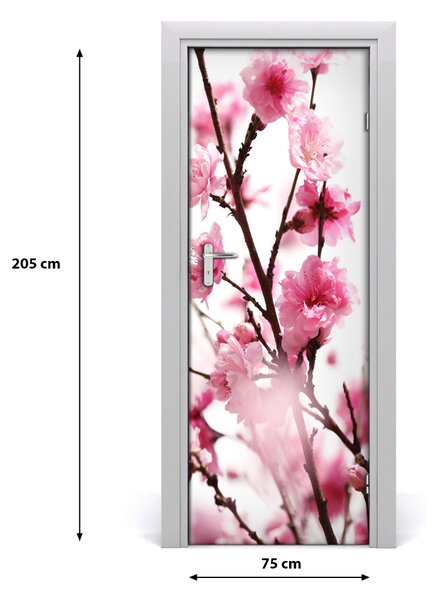 Adesivo per porta Fiori di prugne 75x205 cm