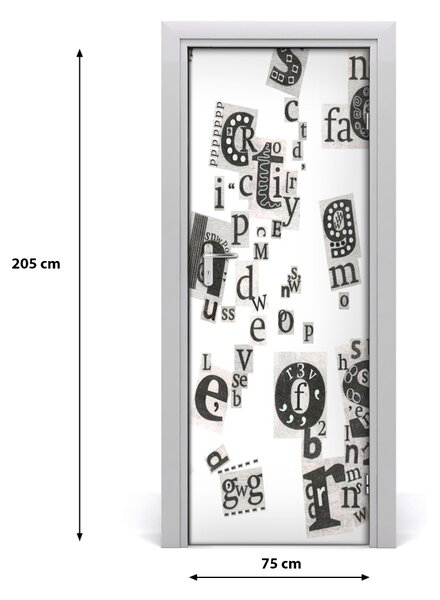 Adesivo per porta interna Lettere dal giornale 75x205 cm