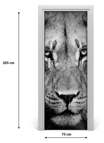 Adesivo per porta Ritratto di un leone 75x205 cm