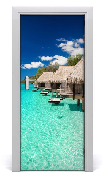 Adesivo per porta interna Isola tropicale 75x205 cm