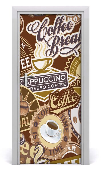 Adesivo per porta interna Dicendo caff? 75x205 cm