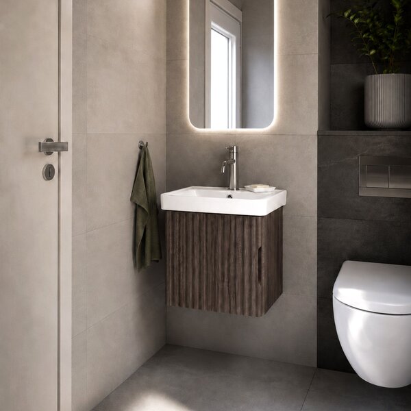 Mobile bagno con lavabo Rea DB85-50-1 Orio Dark 50cm