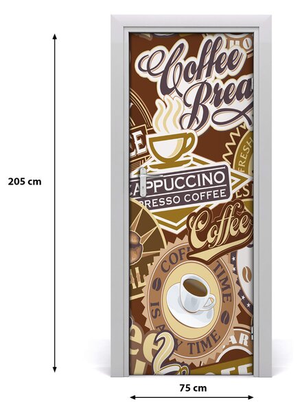 Adesivo per porta interna Dicendo caff? 75x205 cm