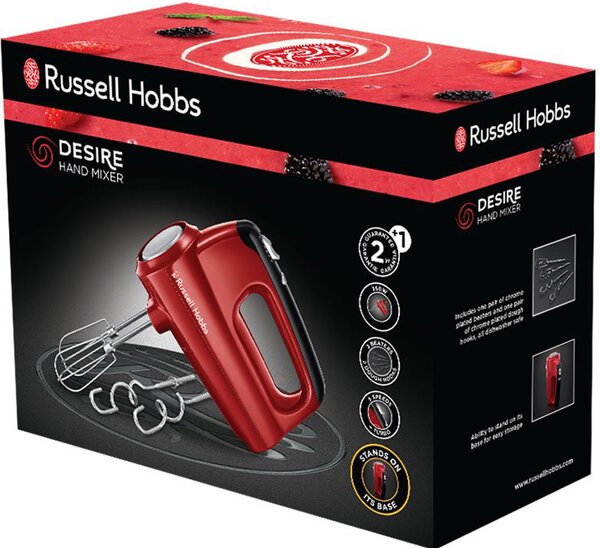 Russell Hobbs Sbattitore elettrico Mixer Potenza 350 Watt 8 Velocit colore Rosso - 24670-56 Desire