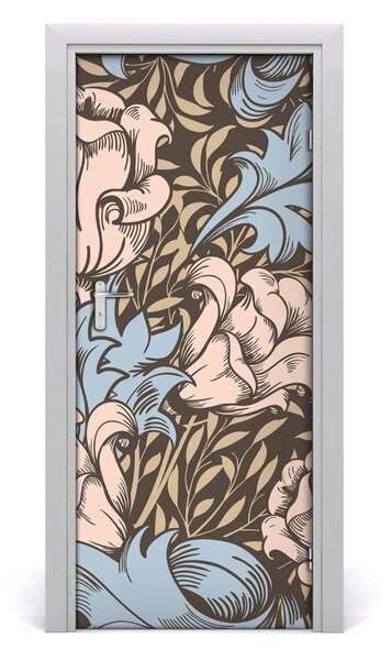 Adesivo per porta Fiori e foglie 75x205 cm