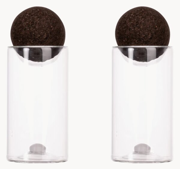 Set saliera e pepiera in vetro soffiato con chiusura a sfera Nature 2 pz