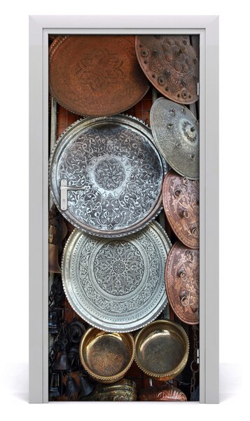 Adesivo per porta Bazar a Damasco 75x205 cm