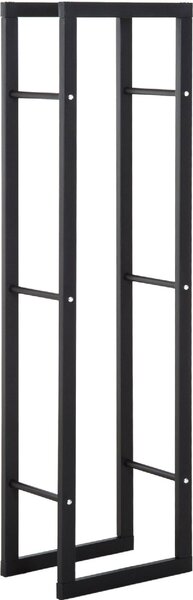 DecHome Scaffale Porta Legna Verticale Per Interno In Ferro Nero 40x25x150 cm - 8D0147