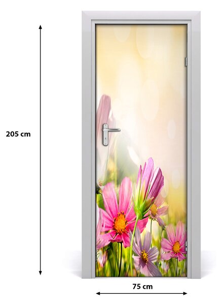 Adesivo per porta interna Fiori di campo 75x205 cm