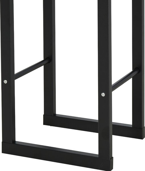 DecHome Scaffale Porta Legna Verticale Per Interno In Ferro Nero 40x25x150 cm - 8D0147