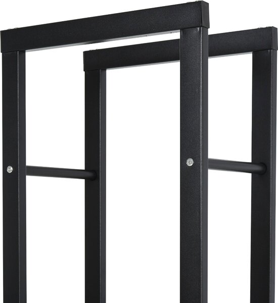 DecHome Scaffale Porta Legna Verticale Per Interno In Ferro Nero 40x25x150 cm - 8D0147