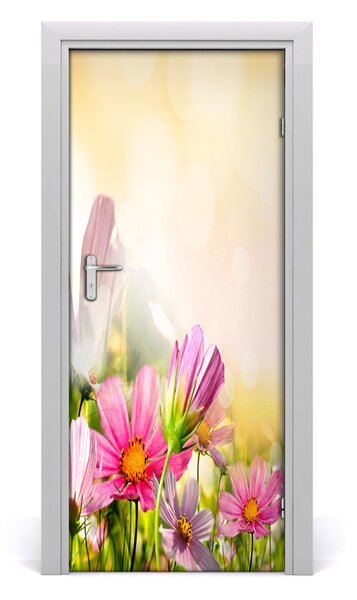 Adesivo per porta interna Fiori di campo 75x205 cm